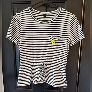 J. Crew Navy and White Striped Top